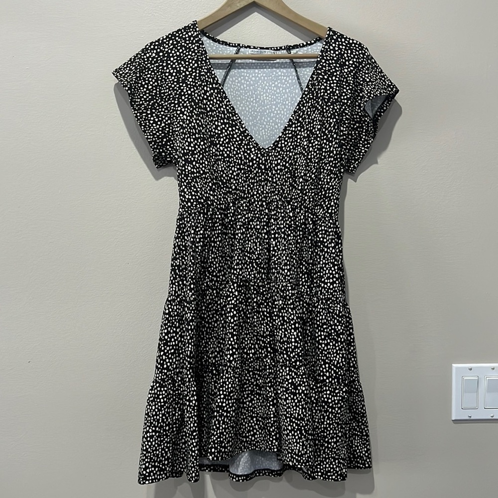 Urban Outfitters Black and White Polkadot Dress in size S